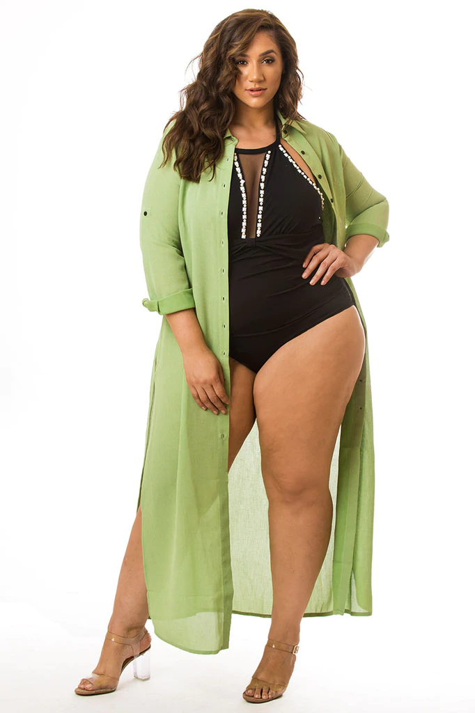 Floor-length beach cover up by CurveGirl