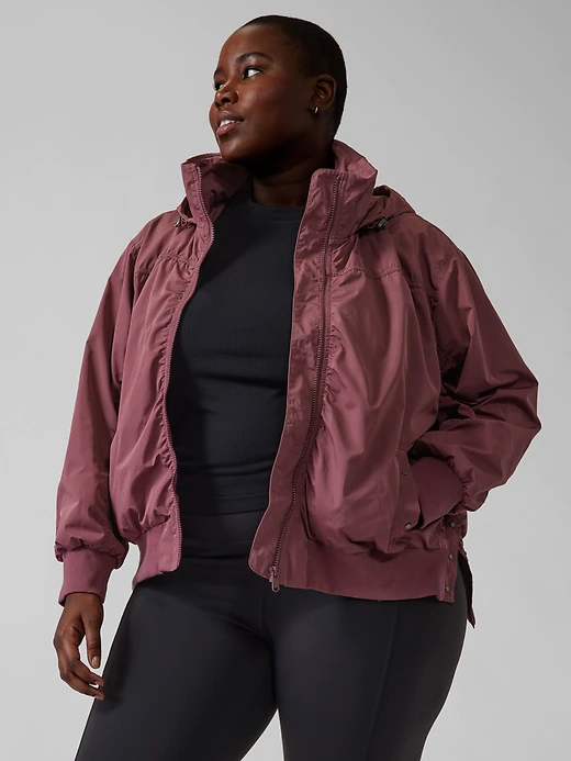 Point Reyes Bomber II (plus size bomber jacket) in Tawny Rose by Athleta