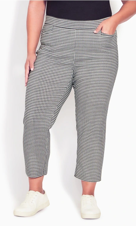 Super Stretch Crop Pant – gingham (Avenue)