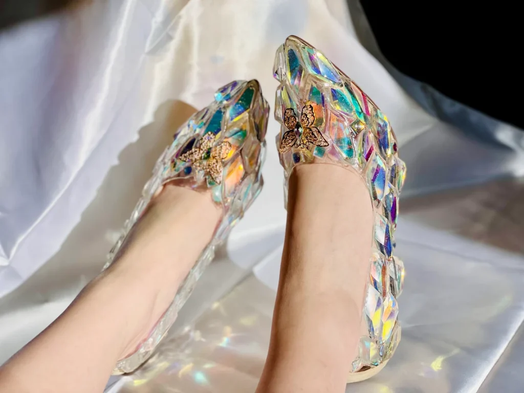 Unique Wedding shoes Fairytale Cinderella crystal glass slippers