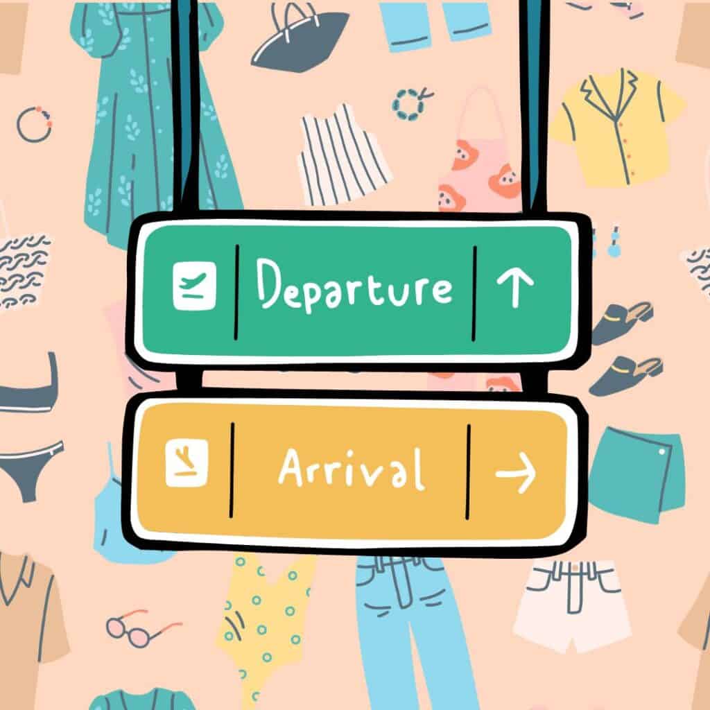 A graphic of airport departures and arrivals.