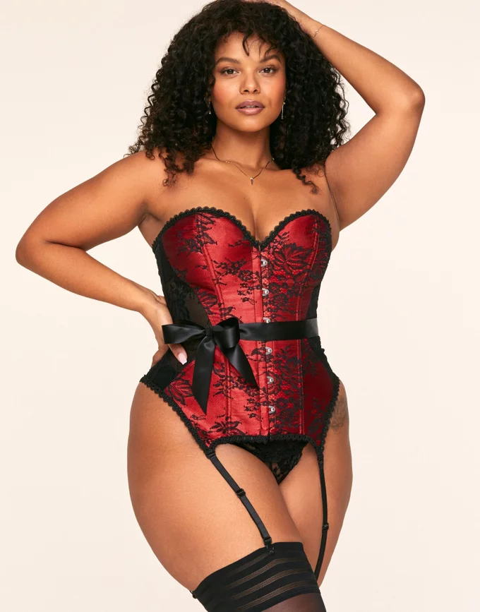 Busty corset in red by Adore Me