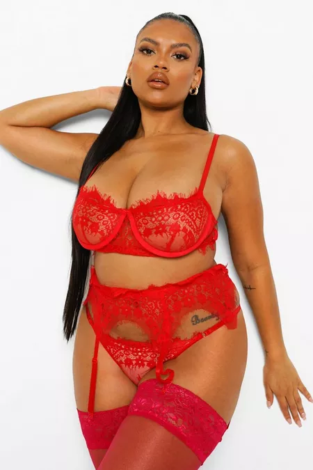 Boohoo eyelash lingerie set