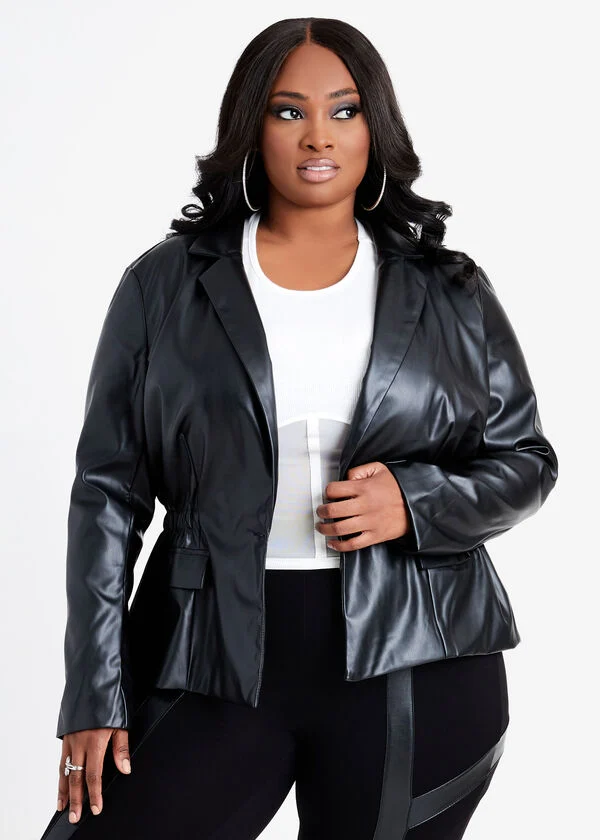 Faux leather jacket by Ashley Stewart