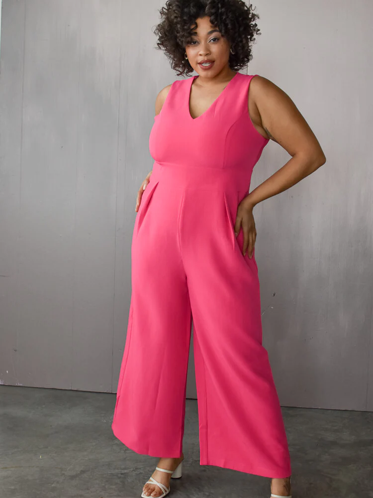 Pink wide legged jumpsuit by Confete
