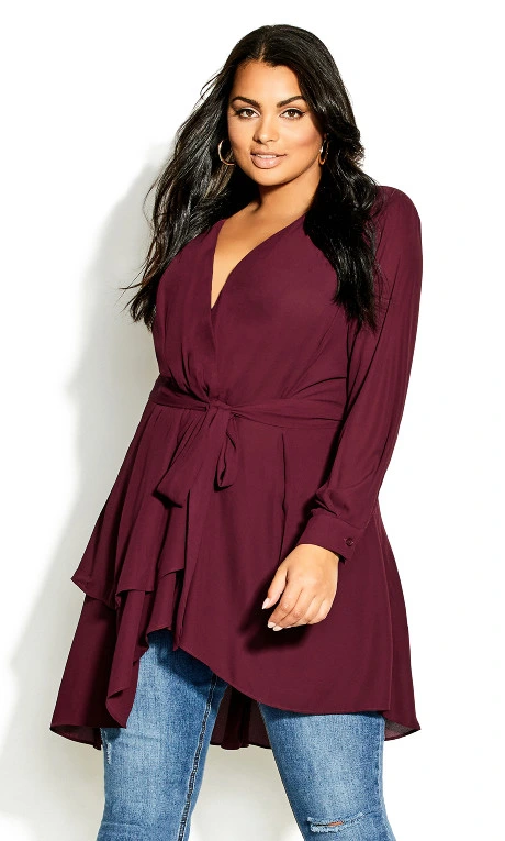 Shibara flowing top in deep red