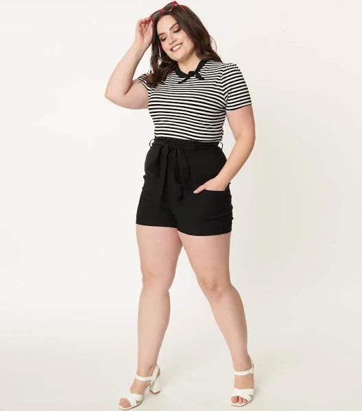 Unique Vintage black paperbag shorts