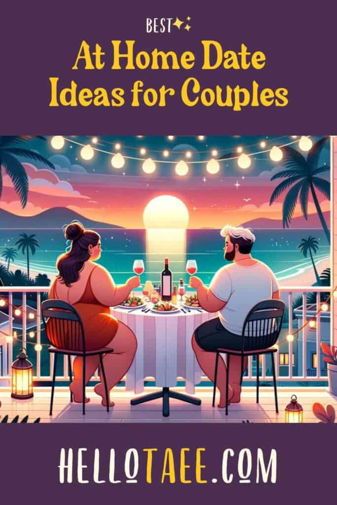 Pin image for At Home Date Ideas blog post