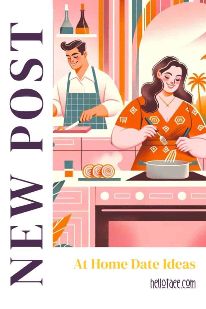 Pin image for At Home Date Ideas blog post