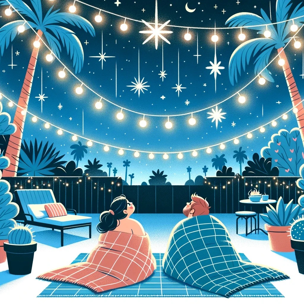 Backyard stargazing is a great at home date idea