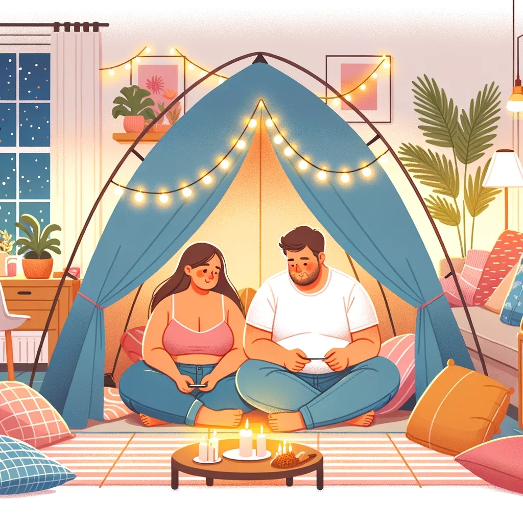 Indoor camping can be a ton of fun on date night
