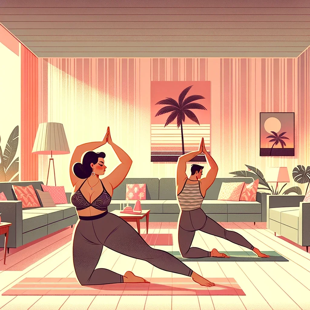 Do yoga on your next at home date night